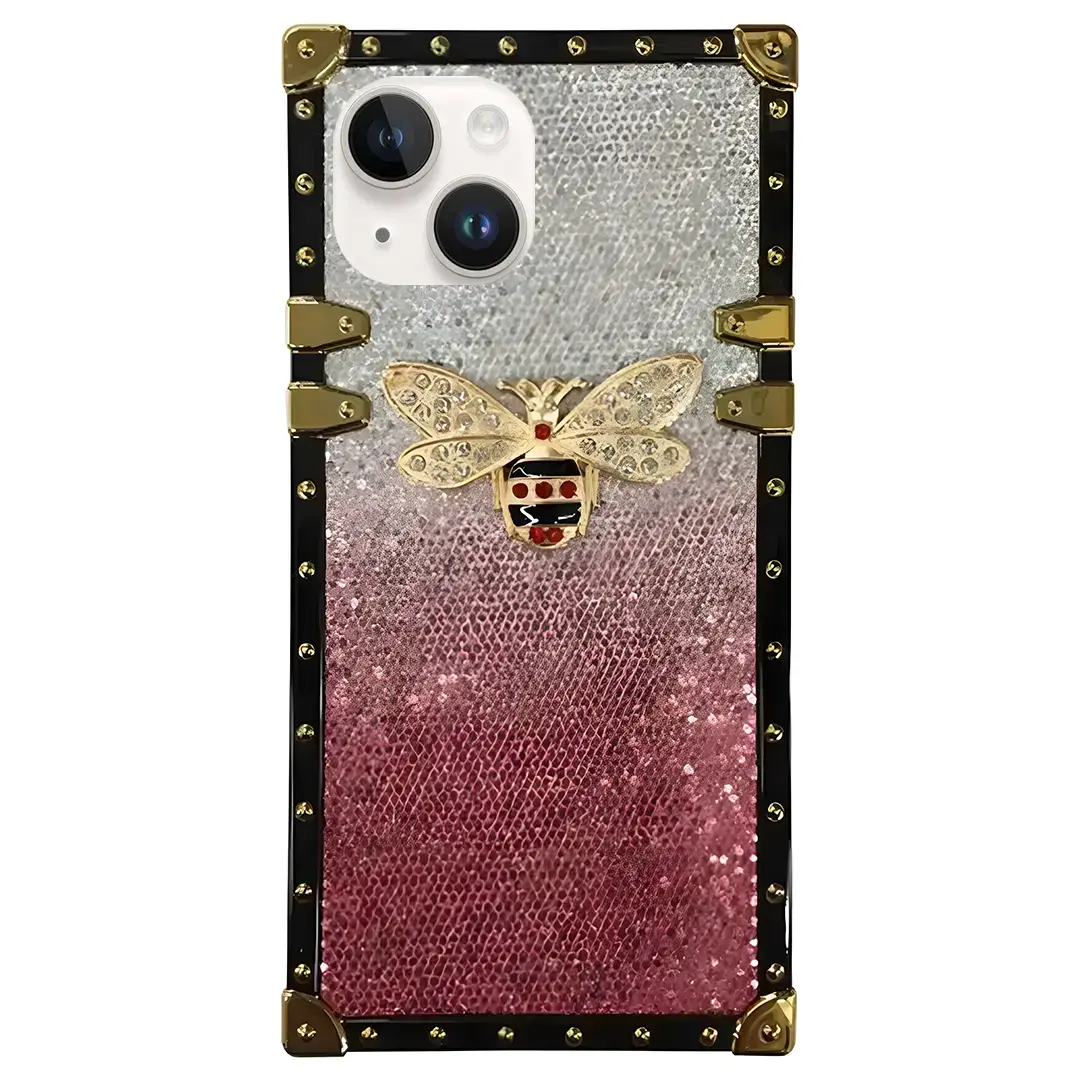 iPhone 15 Plus/iPhone 14 Plus Glitter Butterfly Case Pink